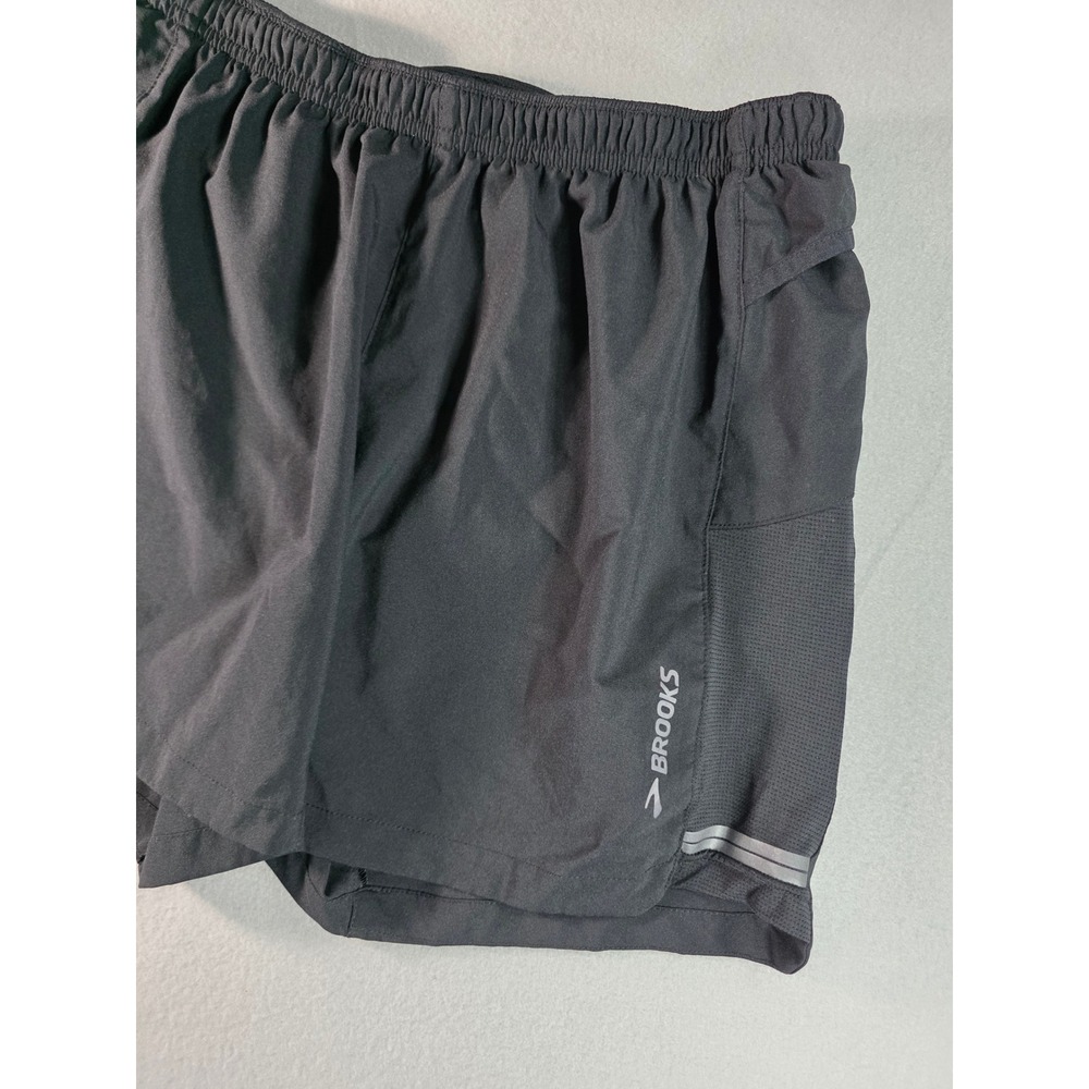 Brooks Sherpa Running Shorts Black Mens XS 5 Inch Inseam Reflective Athletic